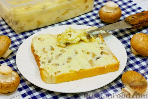 Домашний плавленый сыр из творога, с шампиньонами